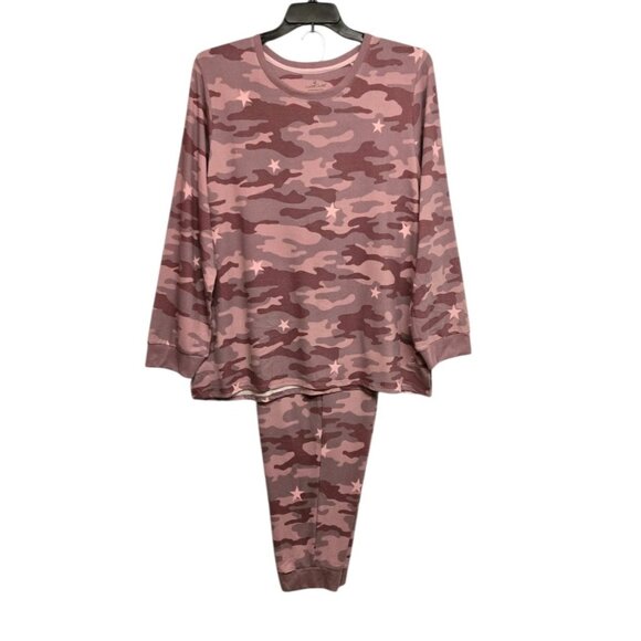 Cuddle Duds 2 Pc Pajama Set Womens XL Camo Print  Jogger  Loungewear Cozy - Picture 3 of 8